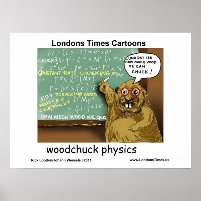 Woodchuck Physik Funny Cartoon Posters Poster (Vorne)