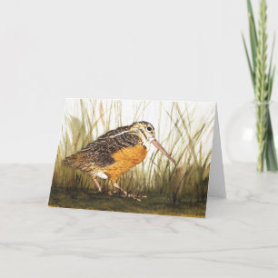 Woodcock Watercolor Greeting Crad Karte
