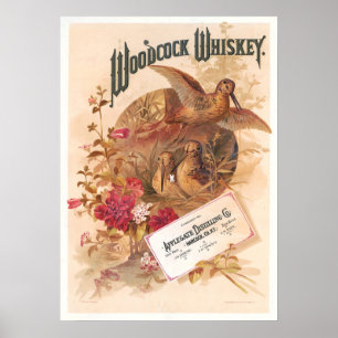 Woodcock Whiskey Vintage Werbung Poster