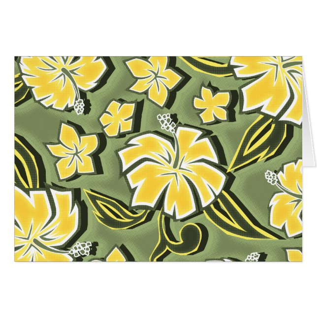 Woodcut-Hibiskus Hawaii (Vorderseite (Horizontal))