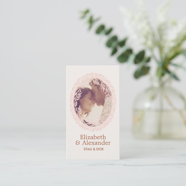 Woodcut Wreath Party Ticket - Ivory (Stehend Vorderseite)