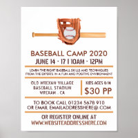 Wooden Baseball Bat & Gear, Baseball Advert