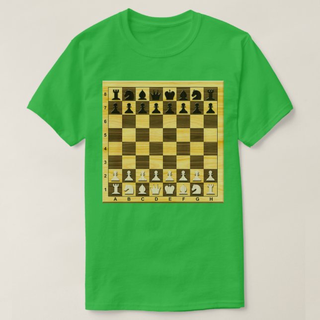 Wooden Chess board with figures  T-Shirt (Design vorne)