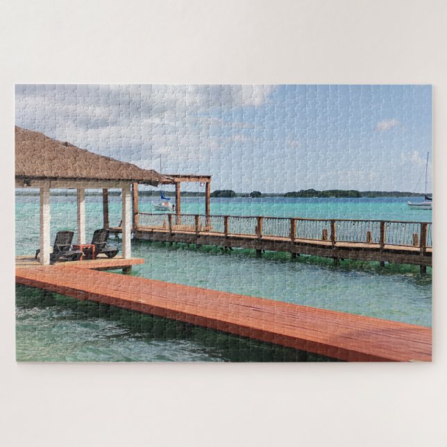 Wooden Pier Over Turquoise Water Puzzle (Horizontal)