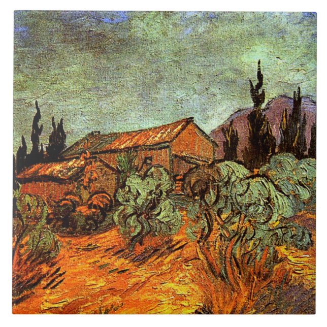 Wooden Sheds, famous van Gogh painting, Fliese (Vorderseite)