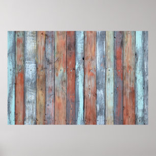 Wooden wall texture, old painted multicolored wood poster