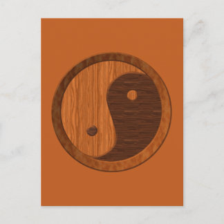 Wooden Yin Yang Postkarte