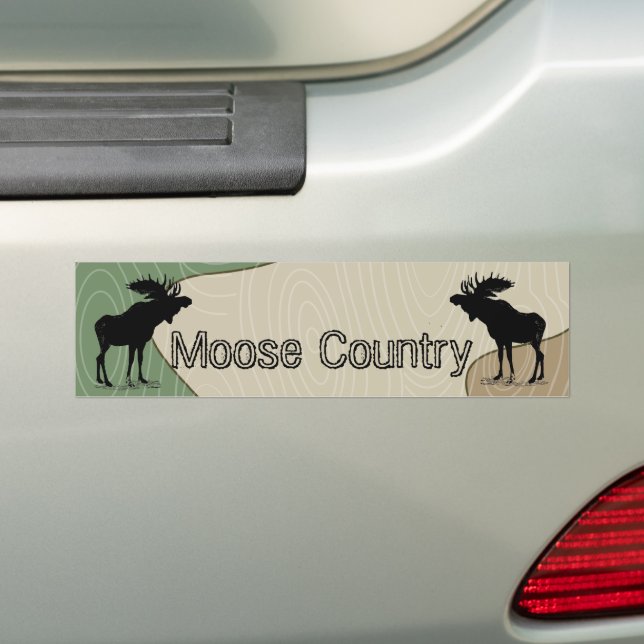 Woodgrain Camo Moose Country Silhouette Autoaufkleber (Auf Auto)