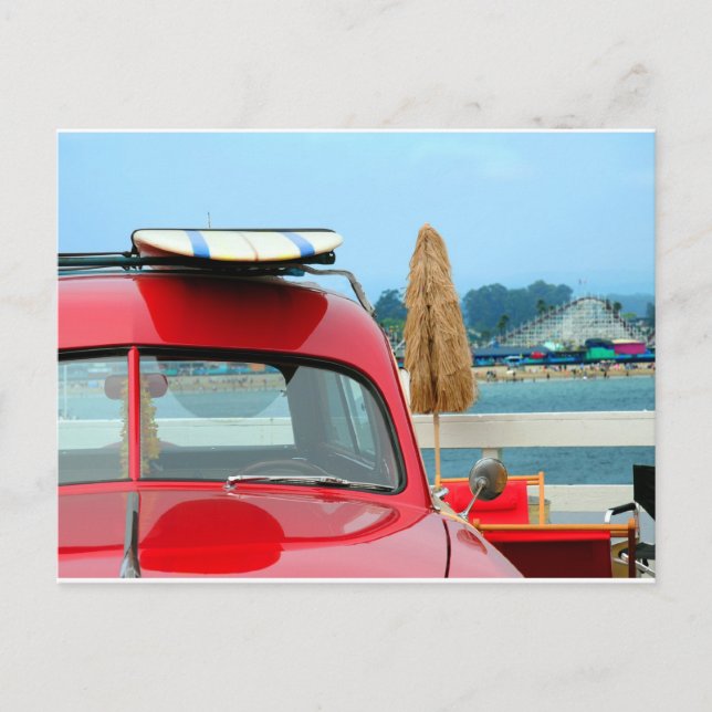 Woodie am Strand Postkarte (Vorderseite)