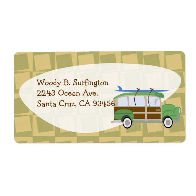Woodie Wagon Fifties Surf Cartoon Spaß (Vorne)