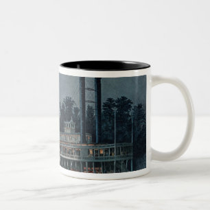 Wooding up auf dem Mississippi Zweifarbige Tasse