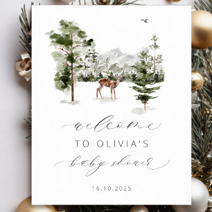 Woodland Adventure erwartet Baby Shower Begrüßung Poster