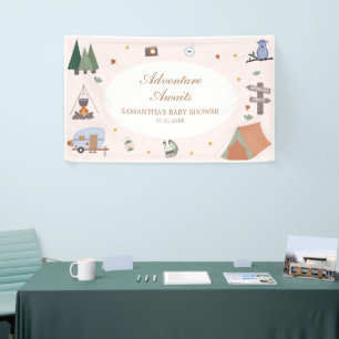 Woodland Adventure erwartet Camping Baby Shower Banner