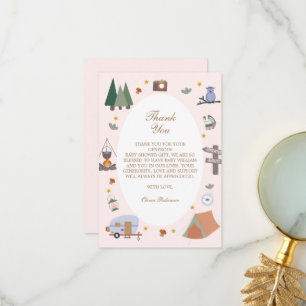 Woodland Adventure erwartet Camping Baby Shower Dankeskarte