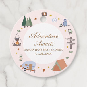 Woodland Adventure erwartet Camping Baby Shower Geschenkanhänger