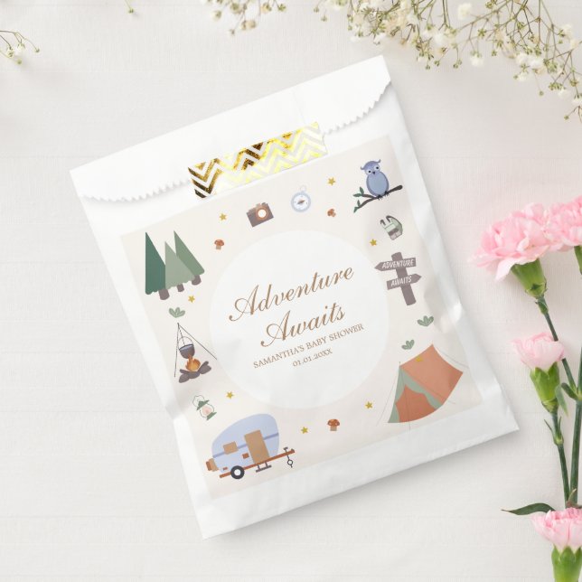 Woodland Adventure erwartet Camping Baby Shower Geschenktütchen (Versiegelt)