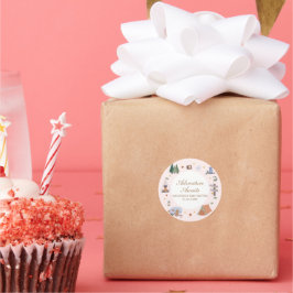 Woodland Adventure erwartet Camping Baby Shower Runder Aufkleber