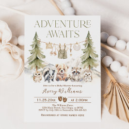 Woodland Adventure Oh Boy Baby Shower Einladung