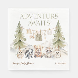 Woodland Adventure Oh Boy Baby Shower Serviette