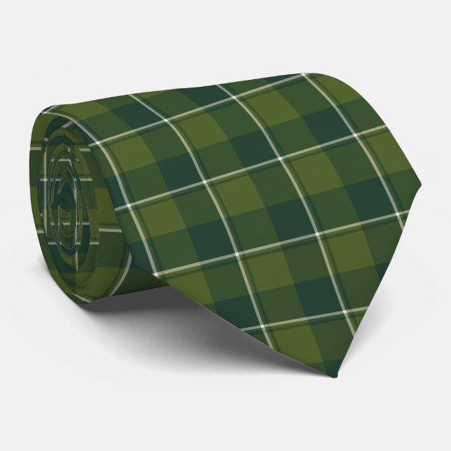 Woodland and Evergreen Plaid Neck Tie Krawatte (Gerollt)