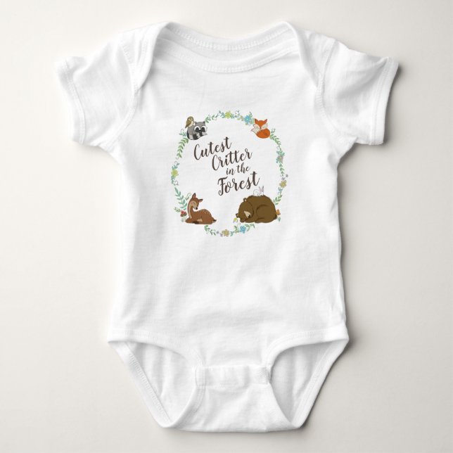 Woodland Animal Baby Dusche Baby Strampler (Vorderseite)