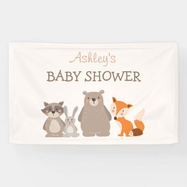 Woodland Animal Baby Dusche Banner Forest Niedlich (Horizontal)