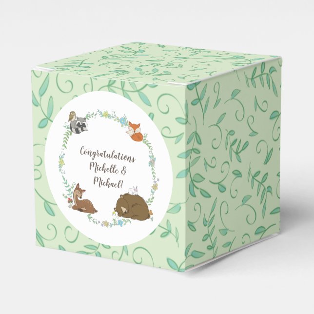 Woodland Animal Baby Dusche Geschenkschachtel (Vorderseite)
