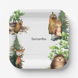Woodland Animal Baby Dusche Pappteller