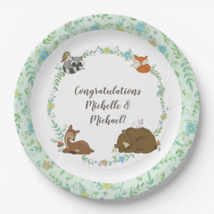 Woodland Animal Baby Dusche Pappteller