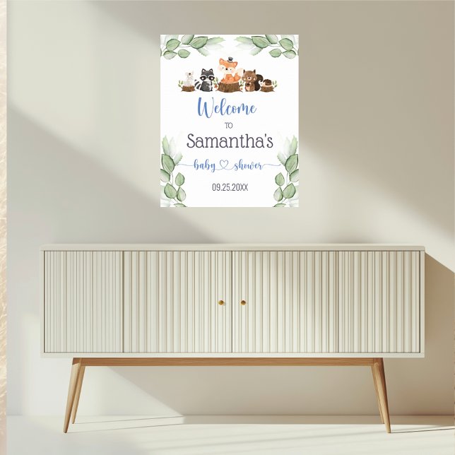 Woodland Animal Baby Dusche Willkommenspender Poster (Von Creator hochgeladen)