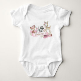 Woodland Animal Baby Girl Personalisiert Strampler