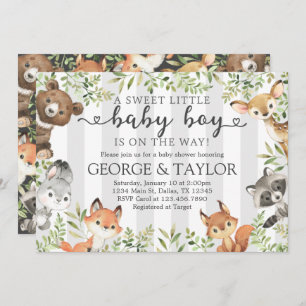 Woodland Animal Baby Shower Einladung