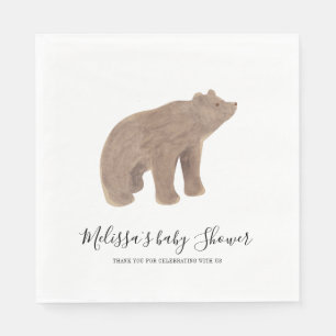 Woodland Animal Bear Baby Shooting Paper Serviette