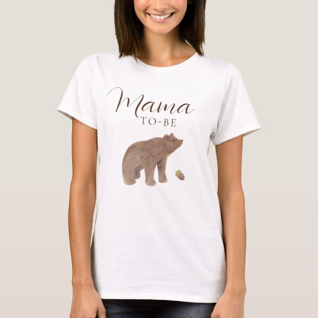 Woodland Animal Bear Fall Baby Shooting Mama wird T-Shirt (Vorderseite)