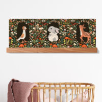 Woodland Animal Boho Floral Triptych