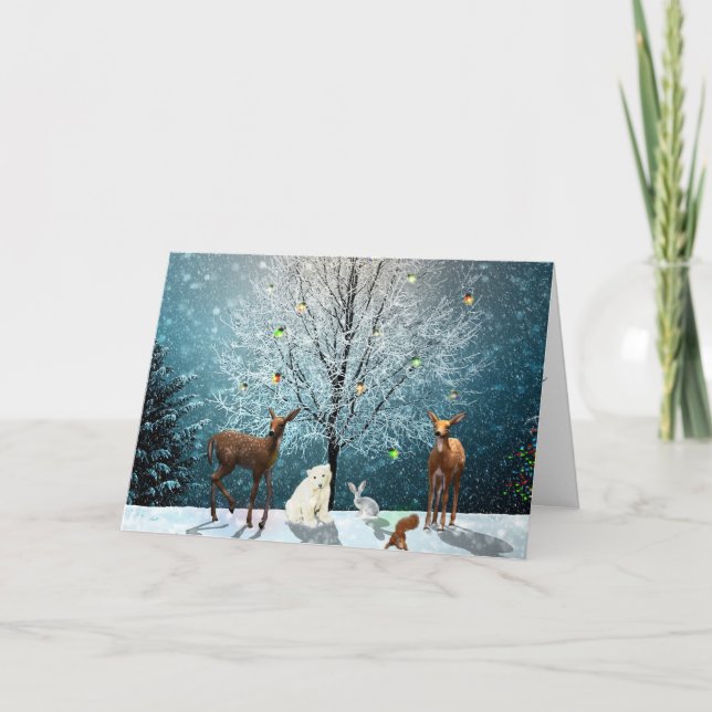Woodland Animal Christmas Card Feiertagskarte (Vorderseite)