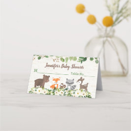 Woodland Animal Floral Baby Dusche Platzkarte
