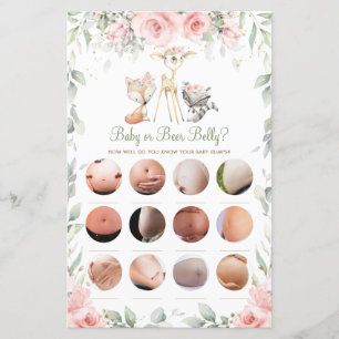 Woodland Animal Floral Baby oder Bierbauch Game