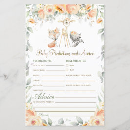 Woodland Animal Floral Baby Vorhersagen und Ratsch