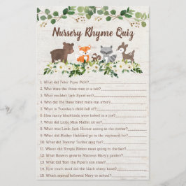 Woodland Animal Floral Kinderzimmer Rhyme Duschspi