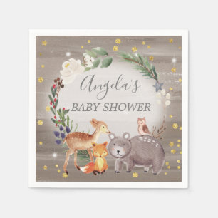 Woodland Animal Friends Sparkle Baby Dusche Serviette