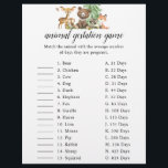 Woodland Animal Gestation Game Baby Shower Flyer<br><div class="desc">Baby Shower Gestation Spiel.</div>