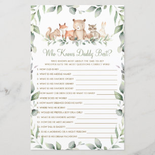 Woodland Animal Greenery, der Daddy Best Game kenn