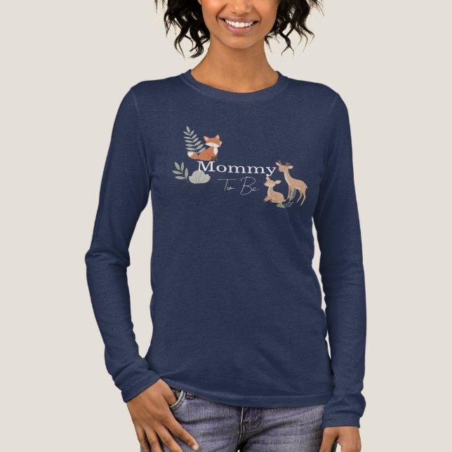 Woodland animal Mommy to be Tri-Blend Shirt (Vorderseite)