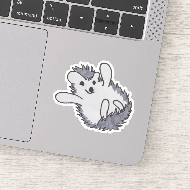 Woodland Animal Niedlich Happy Igel Aufkleber (Detail)