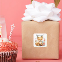 Woodland Animal Orange Fox  Pastel Floral