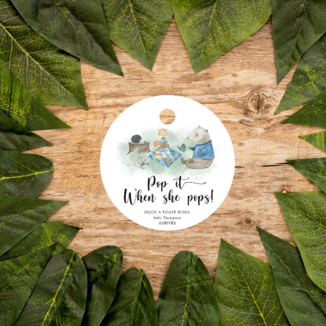 Woodland animal - Pop es, wenn sie Pop Baby-Dusche Geschenkanhänger (Von Creator hochgeladen)