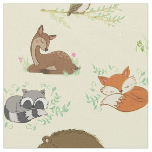 Woodland Animal Watercolor Baby Kinderzimmer Stoff
