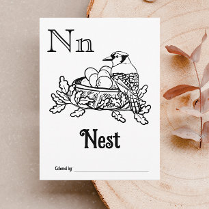 Woodland Animals ABC Coloring Baby Shooting Activi Postkarte