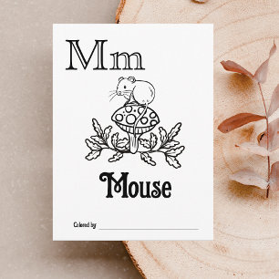 Woodland Animals ABC Coloring Baby Shooting Activi Postkarte